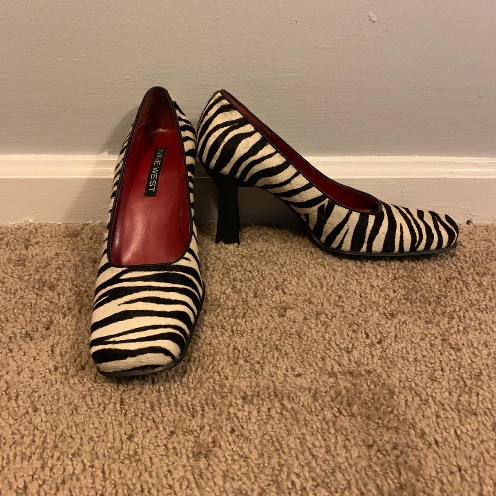 ‼️GREAT CONDITION ‼️ Nine West Zebra print heels